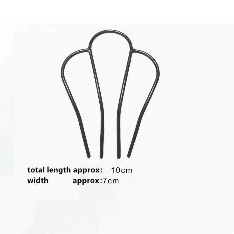 Metal Disk Hairpin Simplicity Geometric Black U Shape Interposing Comb Meatball Head Female Hair Accessories Metal Hair Forks