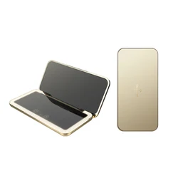 Custom Logo Pocket 1X 2X Travel makeup mirror White Cosmetic Portable  Led Mirror For Girls