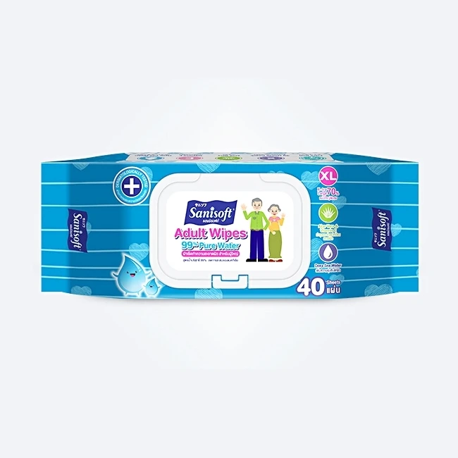 Sanisoft Adult 99.9% Pure Water Wet Wipes (80 Sheets) Wholesale Price