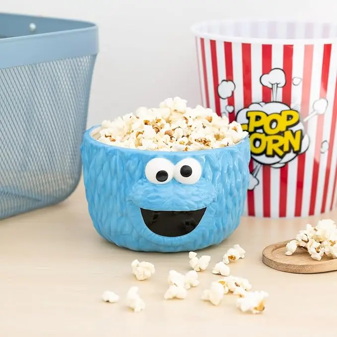Blue Ramen Bowl 1100 ml Cereal Bowl Popcorn Bowl Kitchen Decor Cookie Monster Toys  Sesame Street Toys