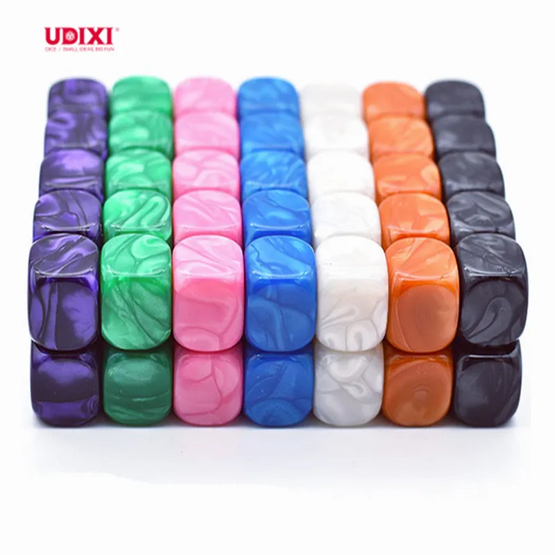 Udixi 16 mm D6 Acrylic Polyhedral Round Corner rpg dnd Custom logo Plastic blank Dice