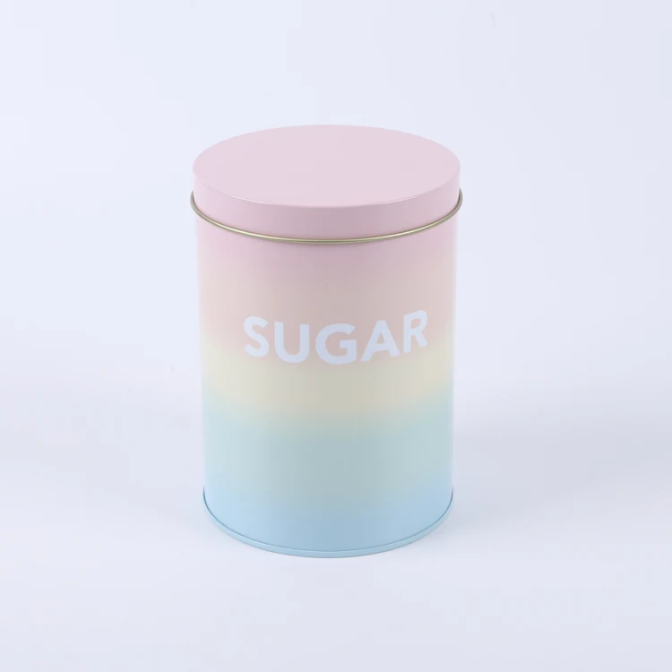 Factory cheap colourful metal tea sugar coffee tin box for package