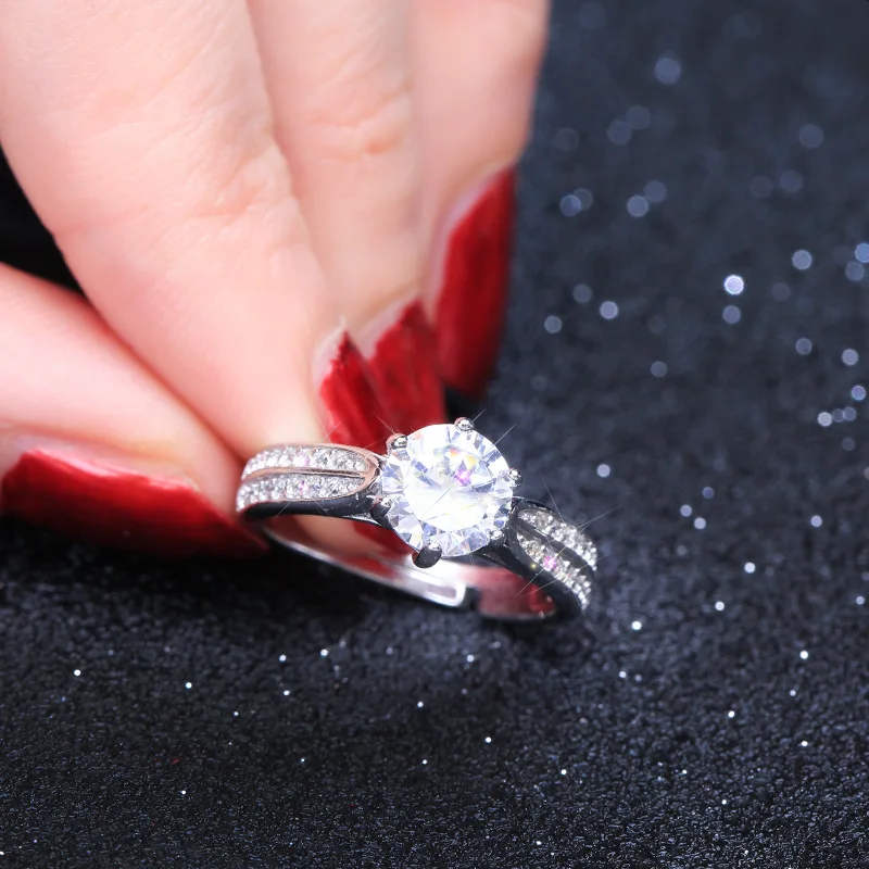 S925 sterling silver inlaid diamond ring Japanese and Korean personality hipster students fresh creative opening ring