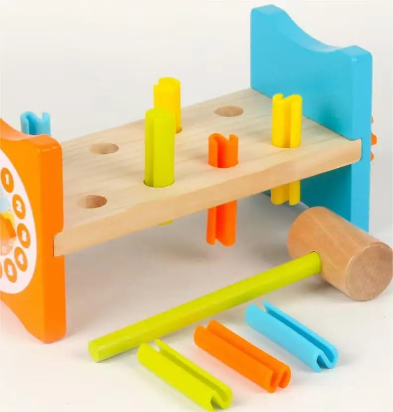 Early Learning Centre Wooden Hammer Pounding Bench Hand Eye Coordination Stimulates Senses Kids Montessori Toys for Toddlers
