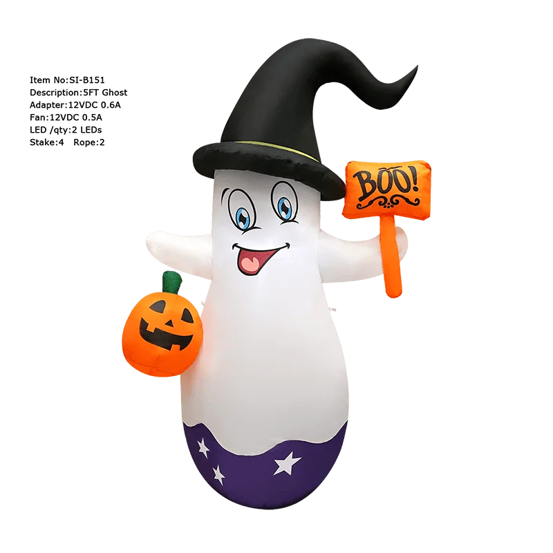 Blow Up Halloween Inflatables Build-in Led Inflatable Ghost Pumpkin For Home Yard Indoor Outdoor Decoration