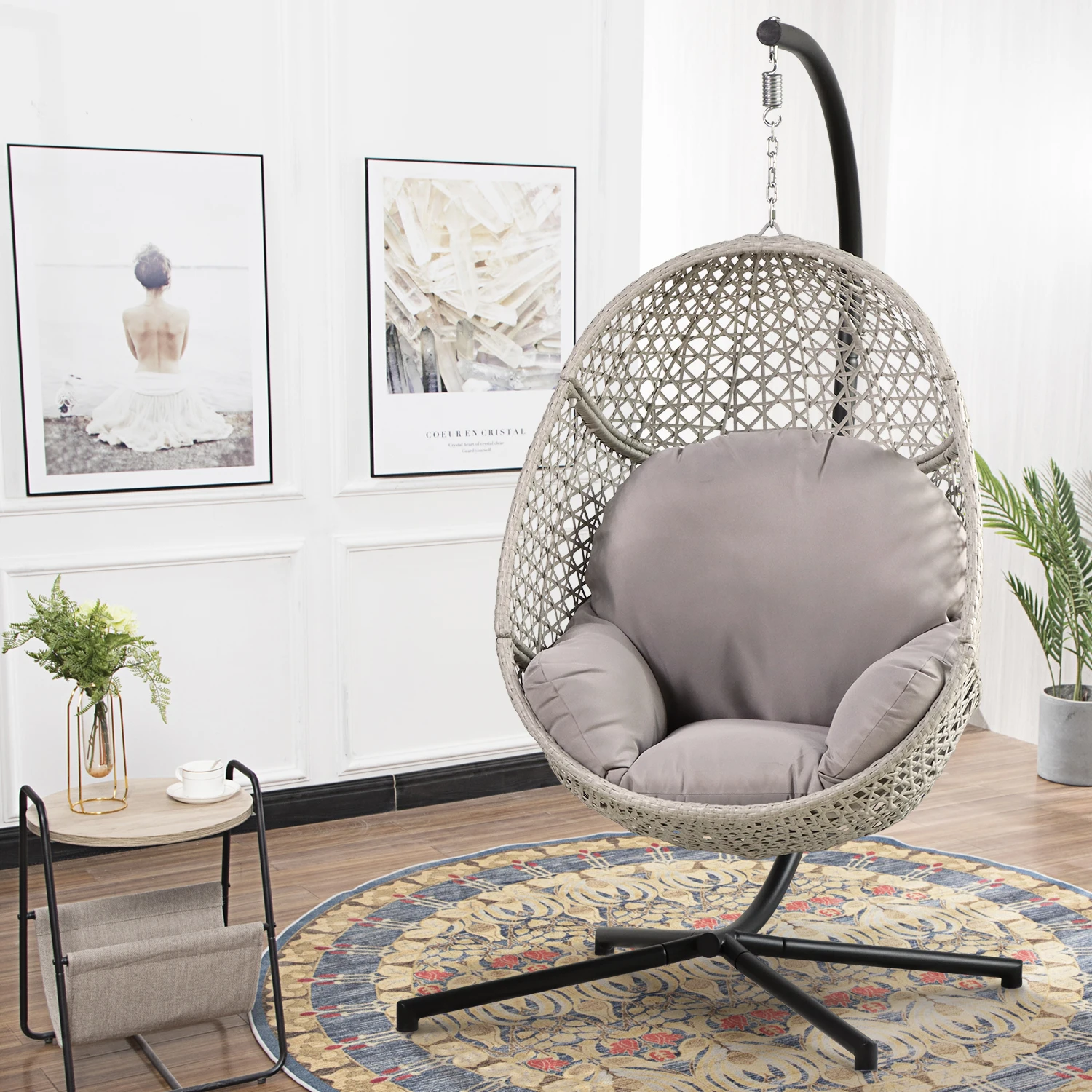 Fashion Outdoor Metal Garden Furniture Chair Hanging Chair Swing Series with Cushion