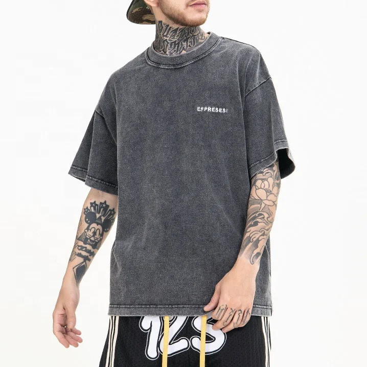 T Shirt Manufacturer Hot Sale Oversized Round Neck 100 Cotton T Shirt Men Washed Tshirts Clothing