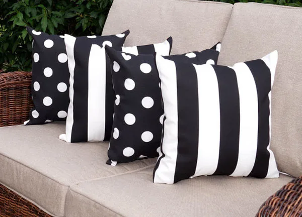 Home Decoration Couch Sofa Patio 45*45 cm Yellow Striped Throw Cushion Set Plush Waterproof Outdoor Throw Pillow Covers