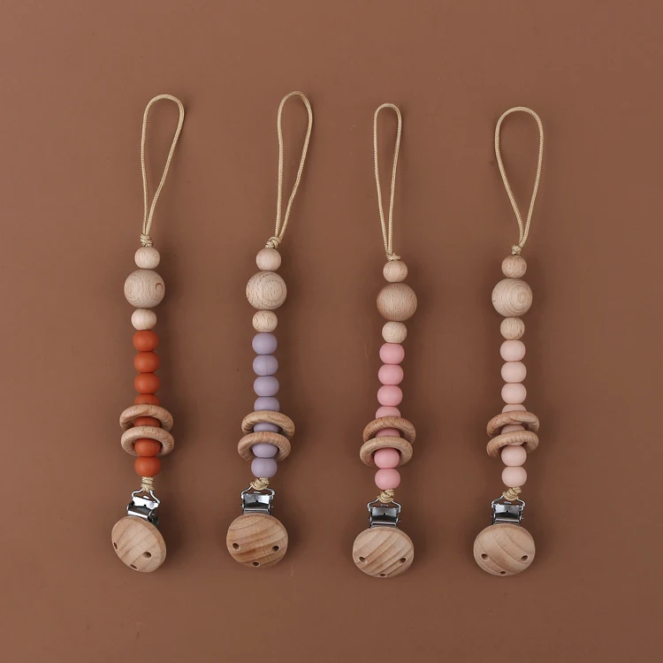 Baby Pacifier Chain Clips Dummy Holder Nipples Clips Silicone Teething Chain Teether Pacifier Chains Holder Newborn Toys