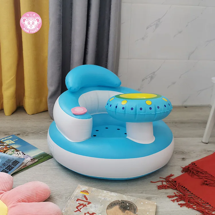 Funny air baby feeding chair PVC kids sofa inflatable baby learn sitting chair