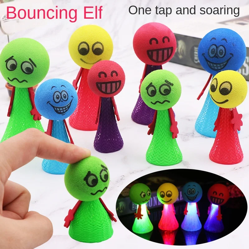 Children gift doll toys wholesale large/small jumping elf eva Spring plastic Little novel cartoon jumping figures Bounce wizard