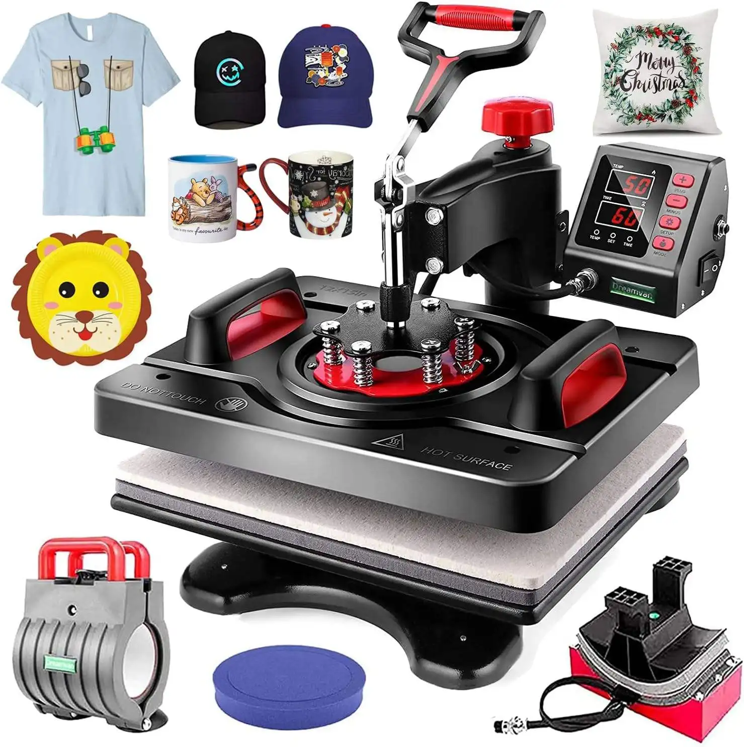 YMX2 Newest 8 in 1  Digital Combo Swing Arm Laminated multi-function  thermal sublimation Transfer  Heat Press  Machine