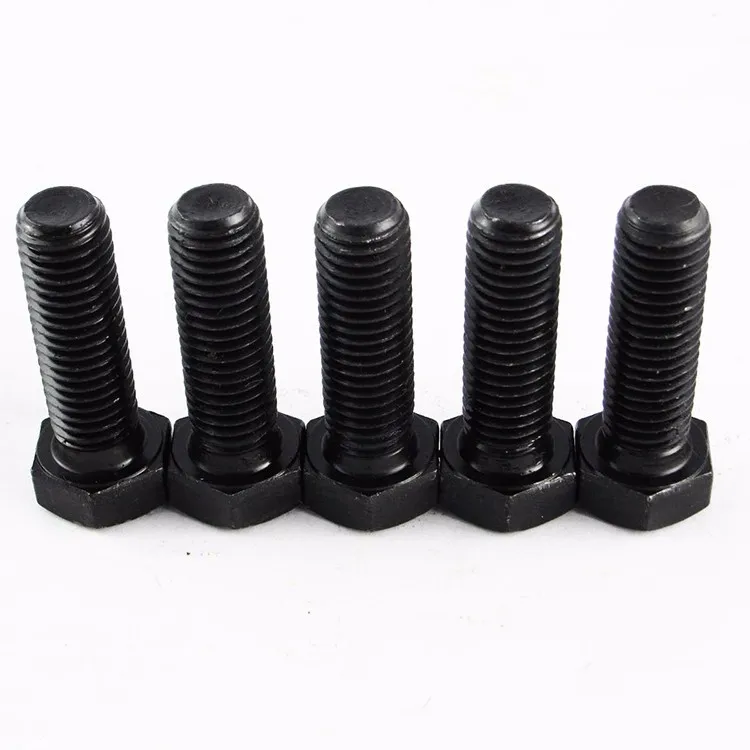 Hexagon bolts carbon steel 8.8  10.9 12.9 grade black oxide  DIN GB   Fine/half thread