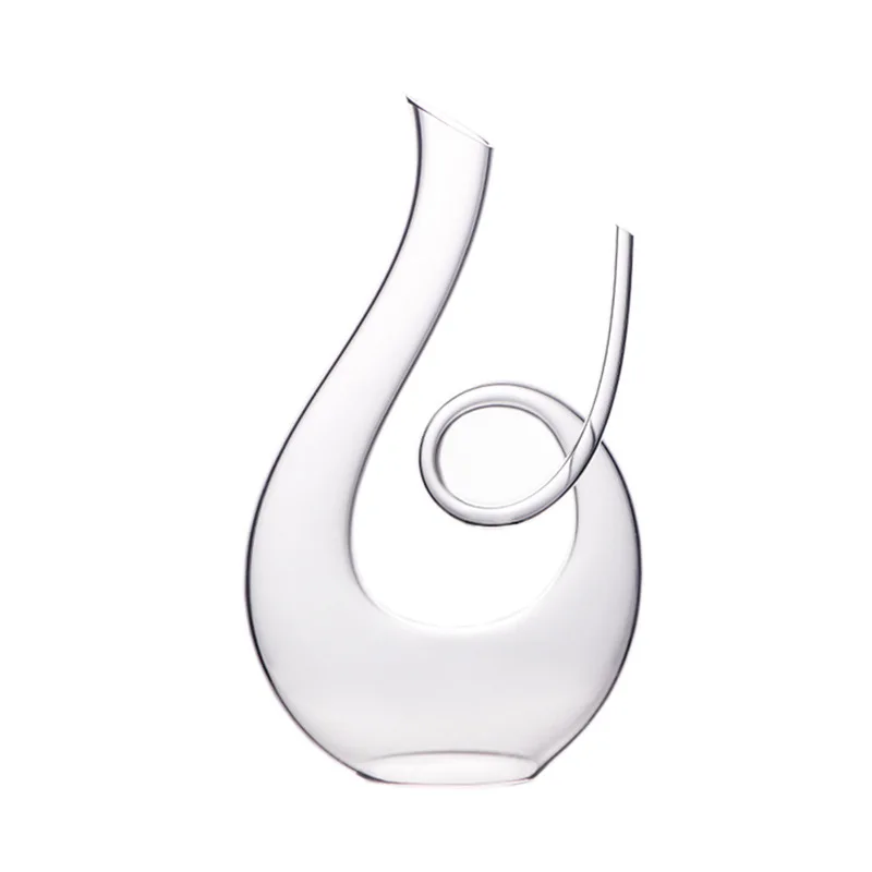 Hot Selling 2023Free sample crystal  Crystal Hand Blown Swan U Shaped Glass Carafe Red Wine Glasses Decanter
