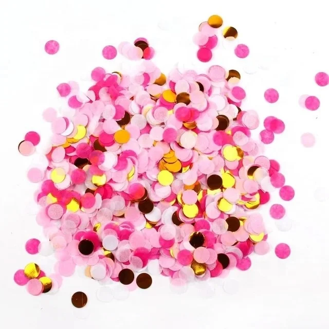 
2.5cm 10g/bag Nicro Wholesale Custom Party Decoration Bluk Bag Circle Metallic Foil Tissue Biodegradable Paper Wedding Confetti 