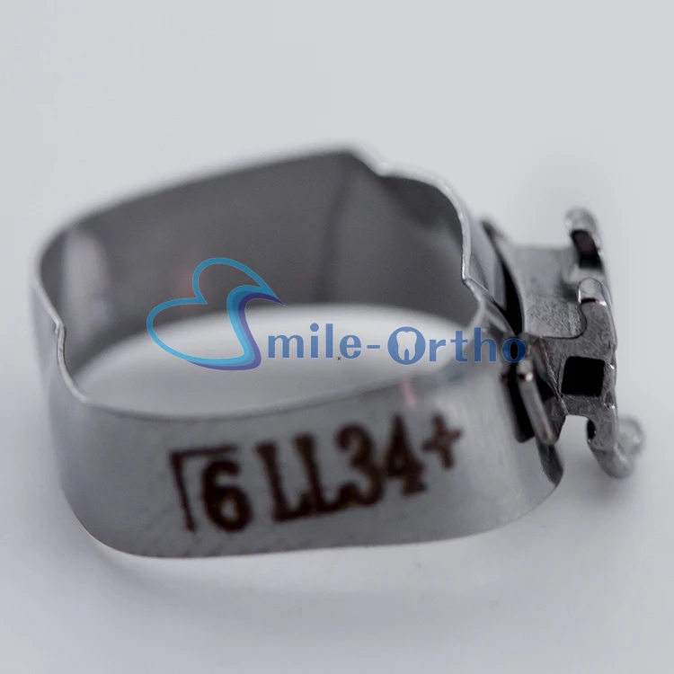 Dental orthodontic 1st molar sandblasted band pre-welded single roth buccal tube