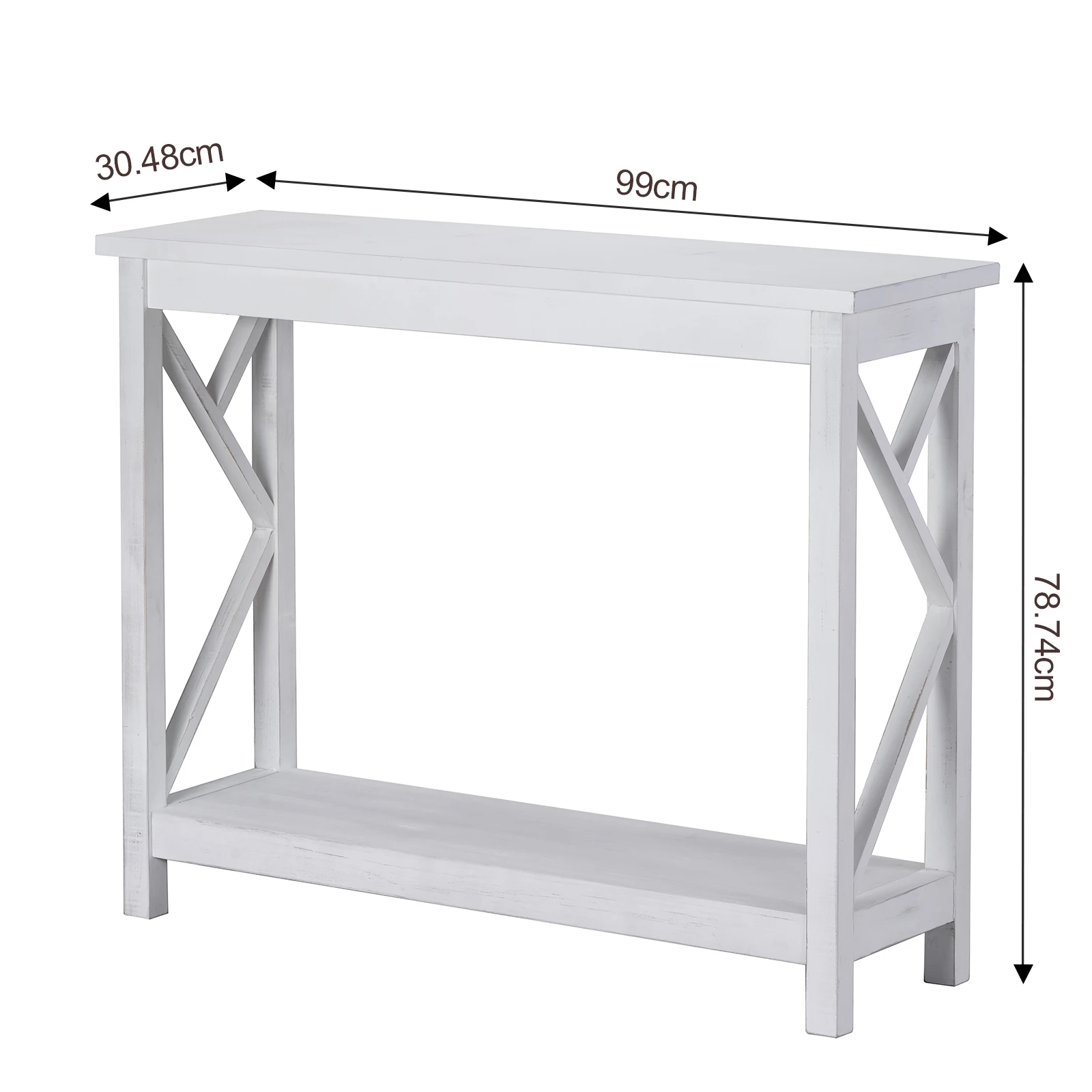 Modern Living Room Furniture White Hallway Side Table Wood Narrow Console Table With Shelf