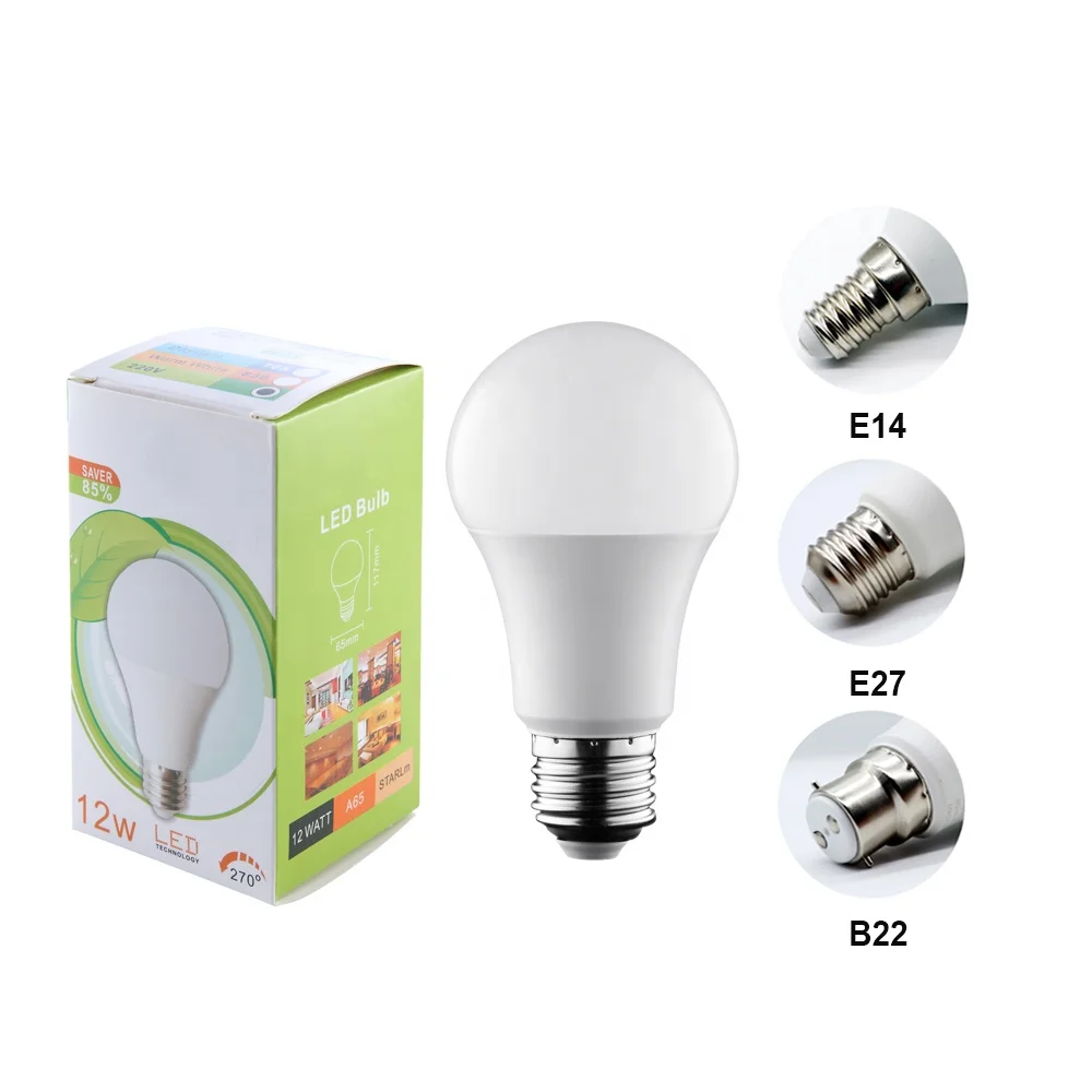 Professional Products CE Approved Bulb A Shape A60 5w 7w 9 W 12w E27 B22 E14 Holder Aluminum Led Bulb