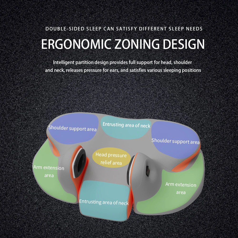 Sleeper Pillow Noise Canceling Massage Pillow Nylon Support Memory Foam Pillow