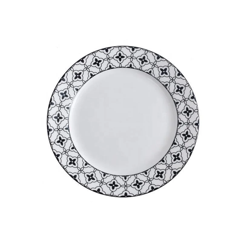Wholesale Customized Design Ceramic Tableware Dish Porcelain round Plate for Restaurant Wedding Dinner Decorative Ceramic Plates