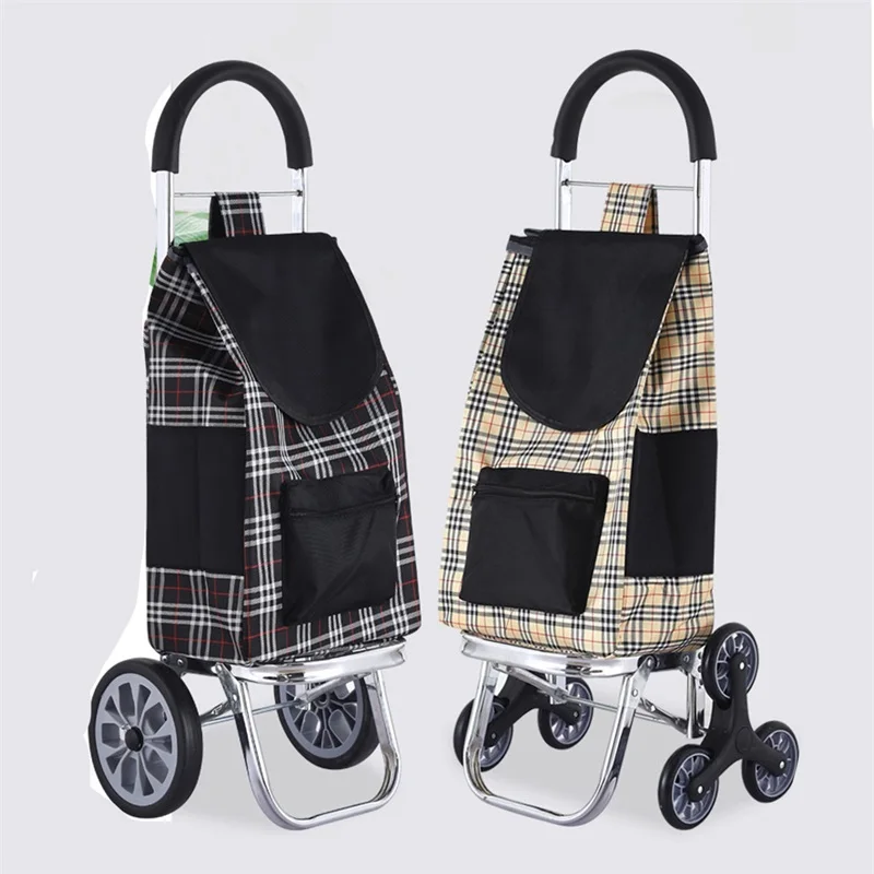 Trolley 2 Wheel Dolly Grocery Foldable Climbing Stair 6 Wheel Hand Shopping Trolley Luggage Cart
