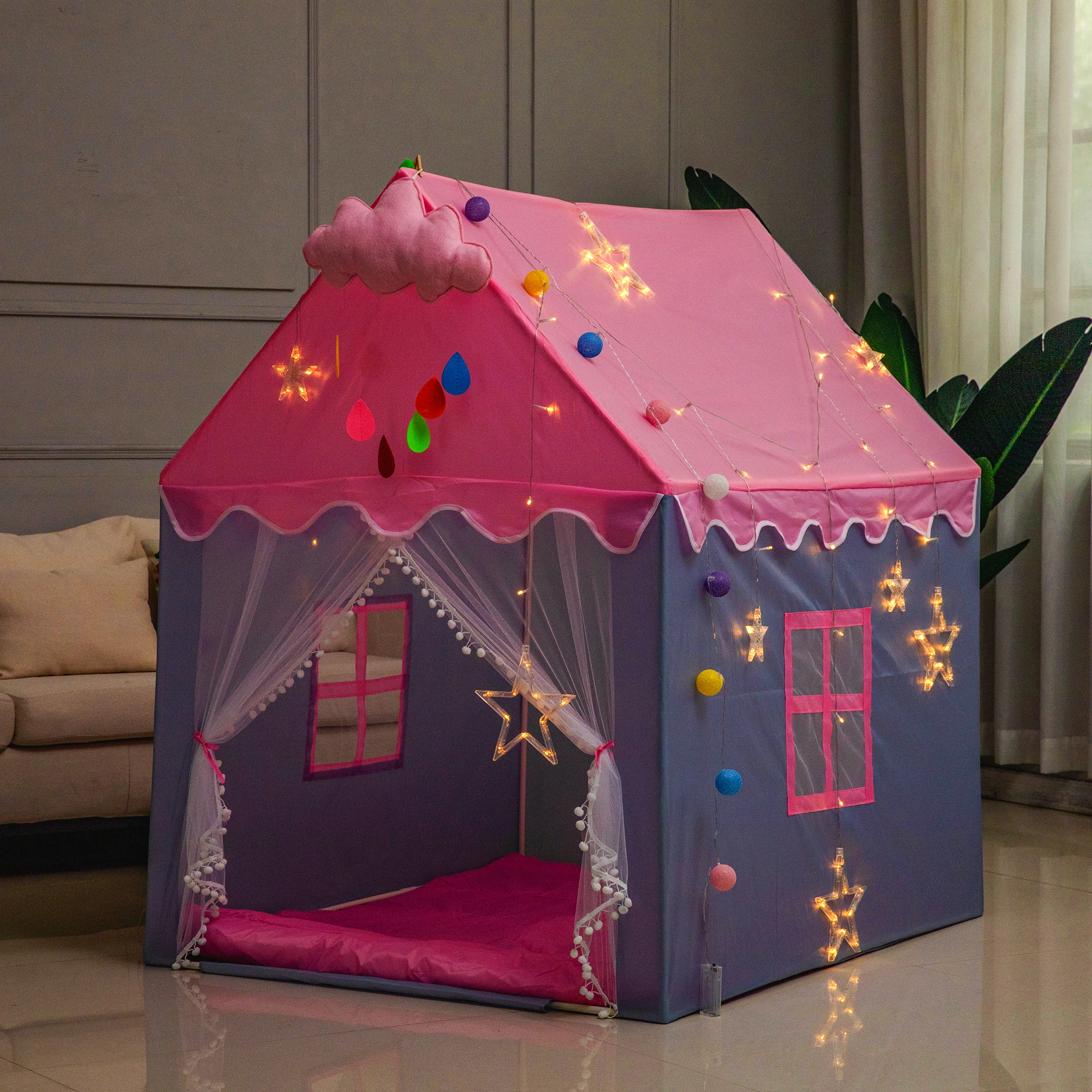 Princess Castle Rocket Ship Teepee Fuoft Toy Custon Kids Play Tent House Pop up Indoor and Outdoor Smized Style Color