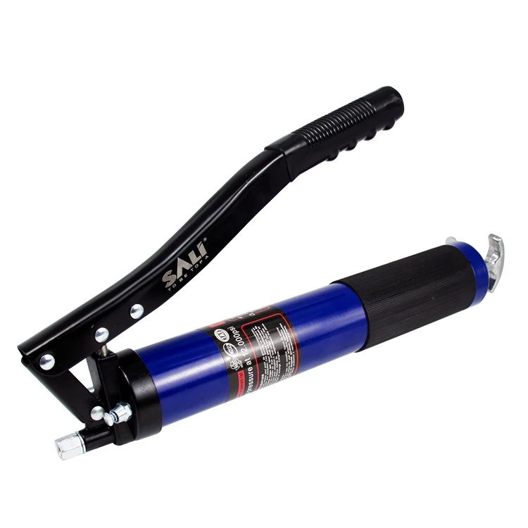SALI T-shape Handle Aluminum Alloy + Steel 600cc Capacity 12000psi Pressure Zinc Alloy Head Grease Gun