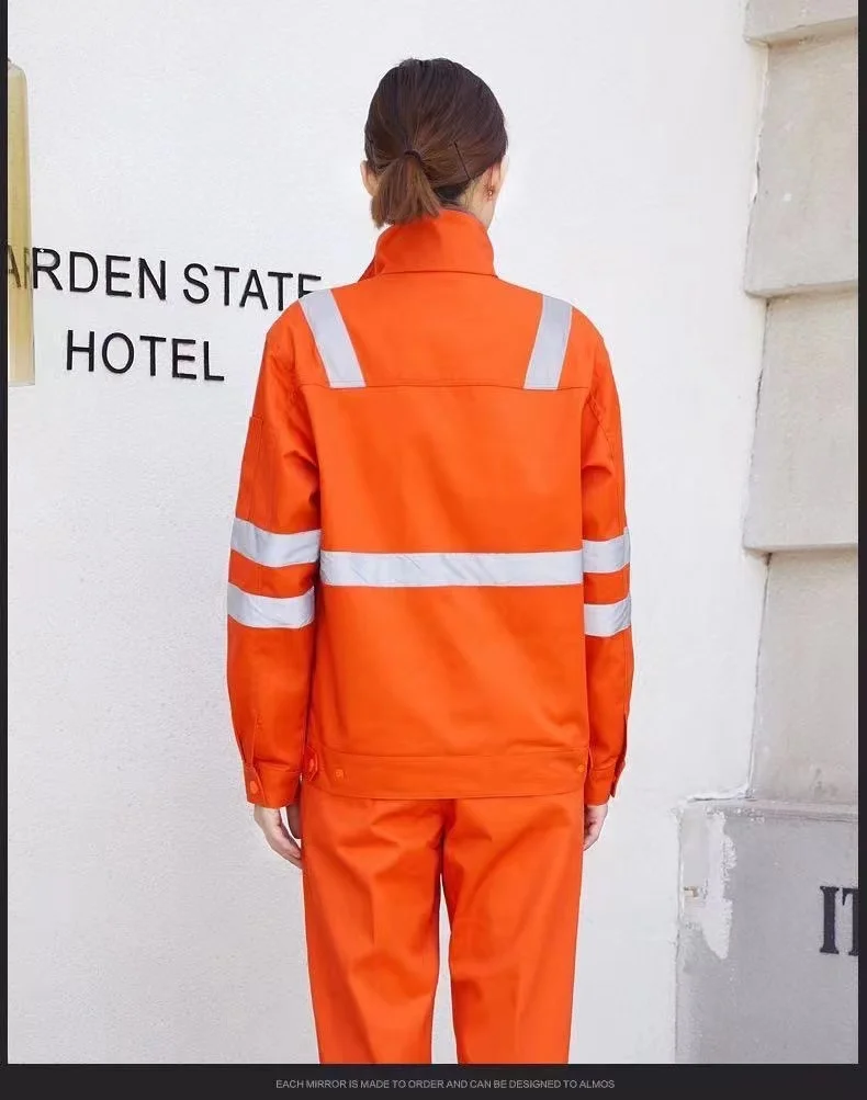 New Design Polyester Cotton Construction Work Clothes Work Safety Uniforms with Reflectors