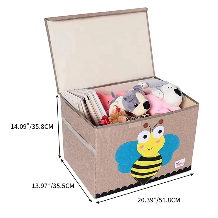 High Popularity Storage Boxes Fabric Toy Chest Storage Box With Lid For Laundry
