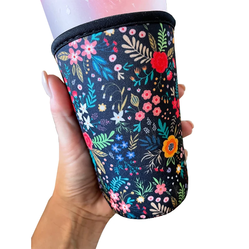 Factory Custom Make Reusable Sublimation Printing Insulated 3 Size Neoprene coffee Cup Sleeve Iced Beverages Holder