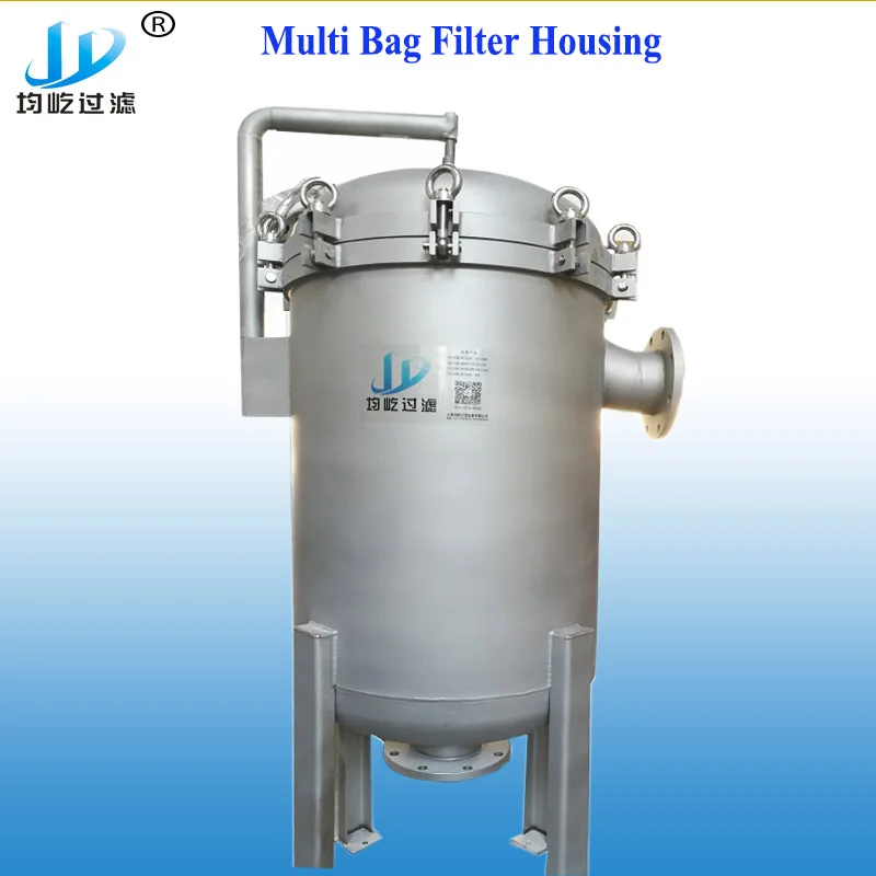 Low Operation Cost Multi Bag Filter Housing With Pressure Meter
