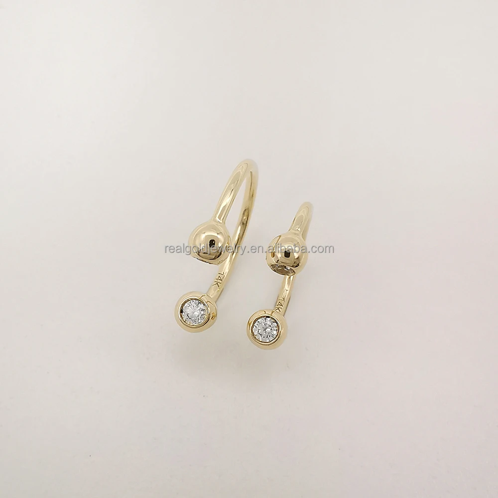 14K Pure Gold Sexy Septum Jewelry Horseshoe Shaped Nose Ring and Threaded Cartilage Earrings Fine Jewelry for Piercing Gift