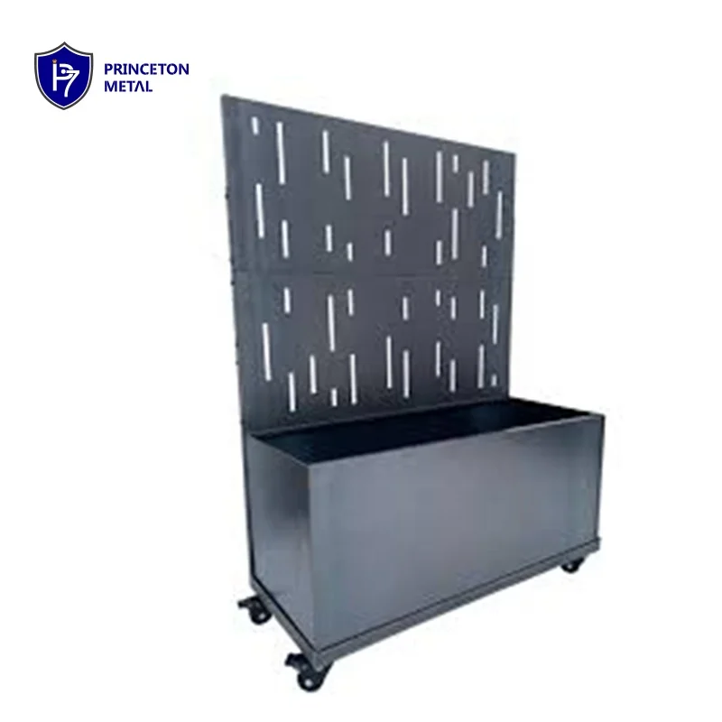 Outdoor decoration customized concrete block wall Garden Flower Pot Aluminium privacy planter with screen