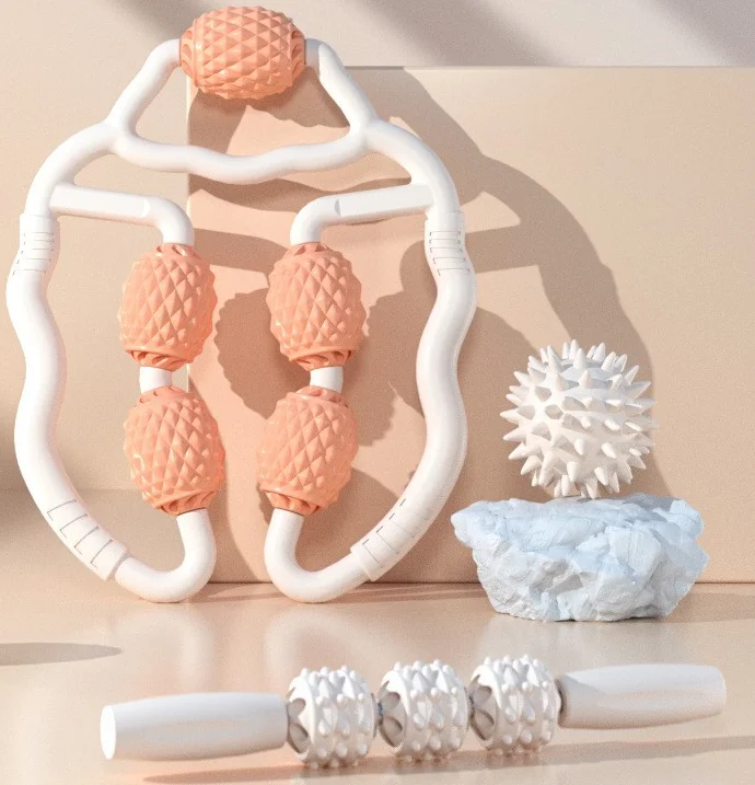 PAIDU massage eva fitness form roller set with stick roller useful gear for Muscle relaxation sports of the massage