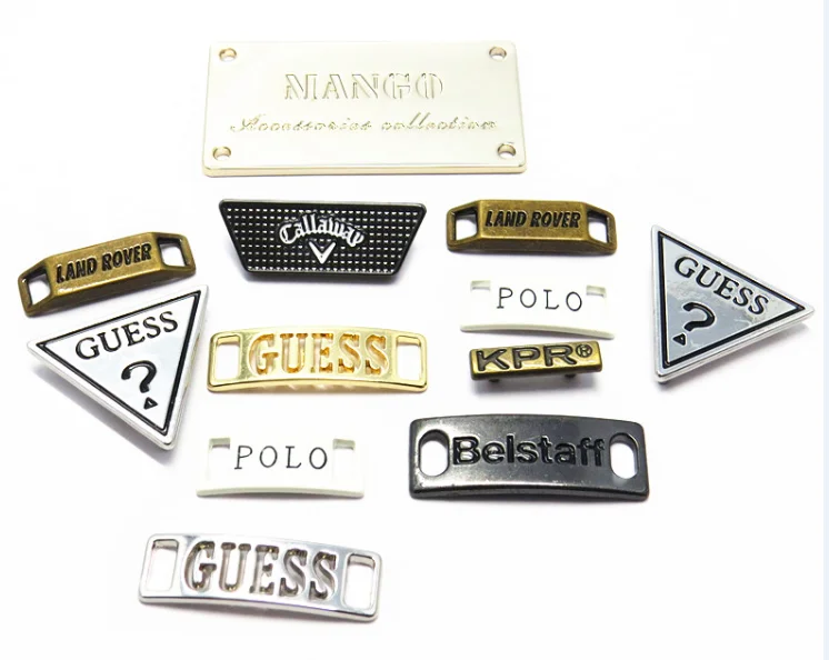 Wholesale Custom Engraving Logo Metal Logo Shoe Laces Lock Sneaker Shoelace Tag Decorations Shoelace Charm