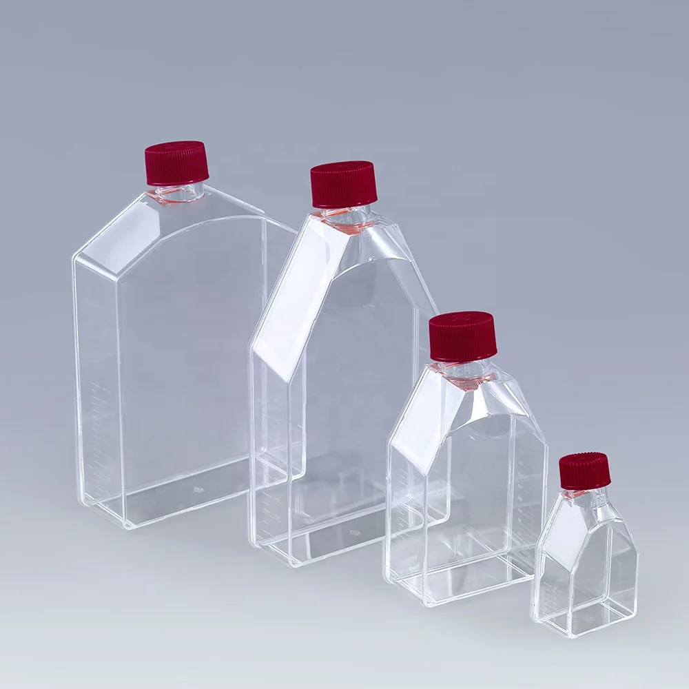 Оптовая продажа TC treat 225 cm2 T75 колба для культивирования клеток 25 175 квадратная с вентиляционными колпачками или