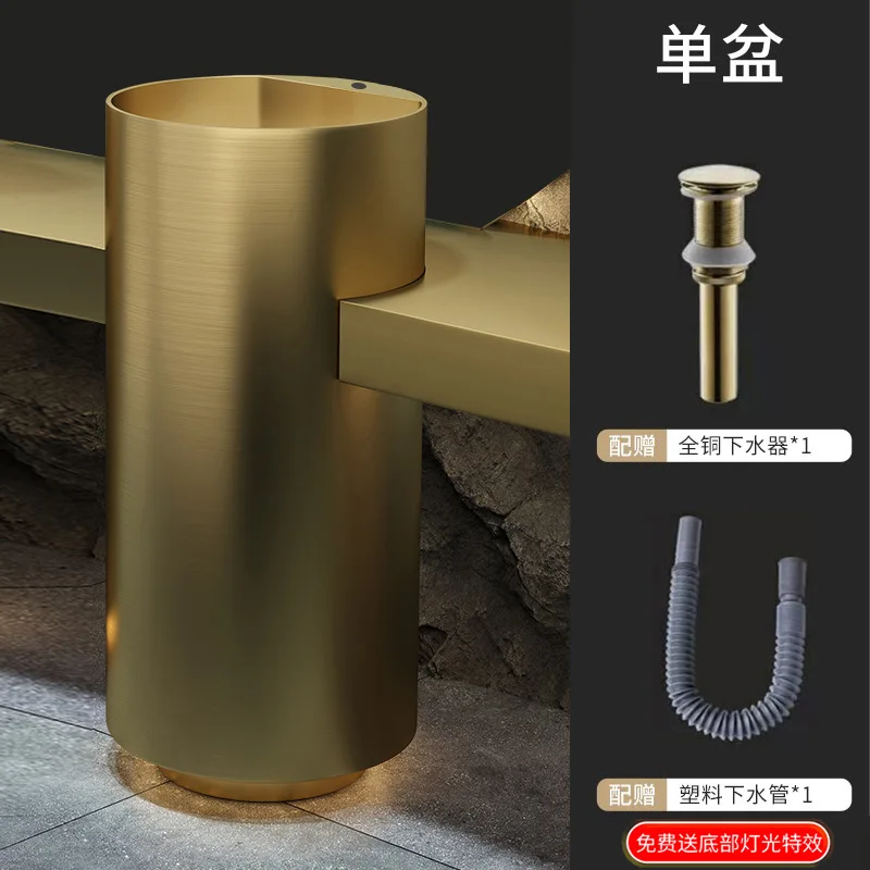 Hotel floor type circular column basin Stainless Steel Basin Sinks