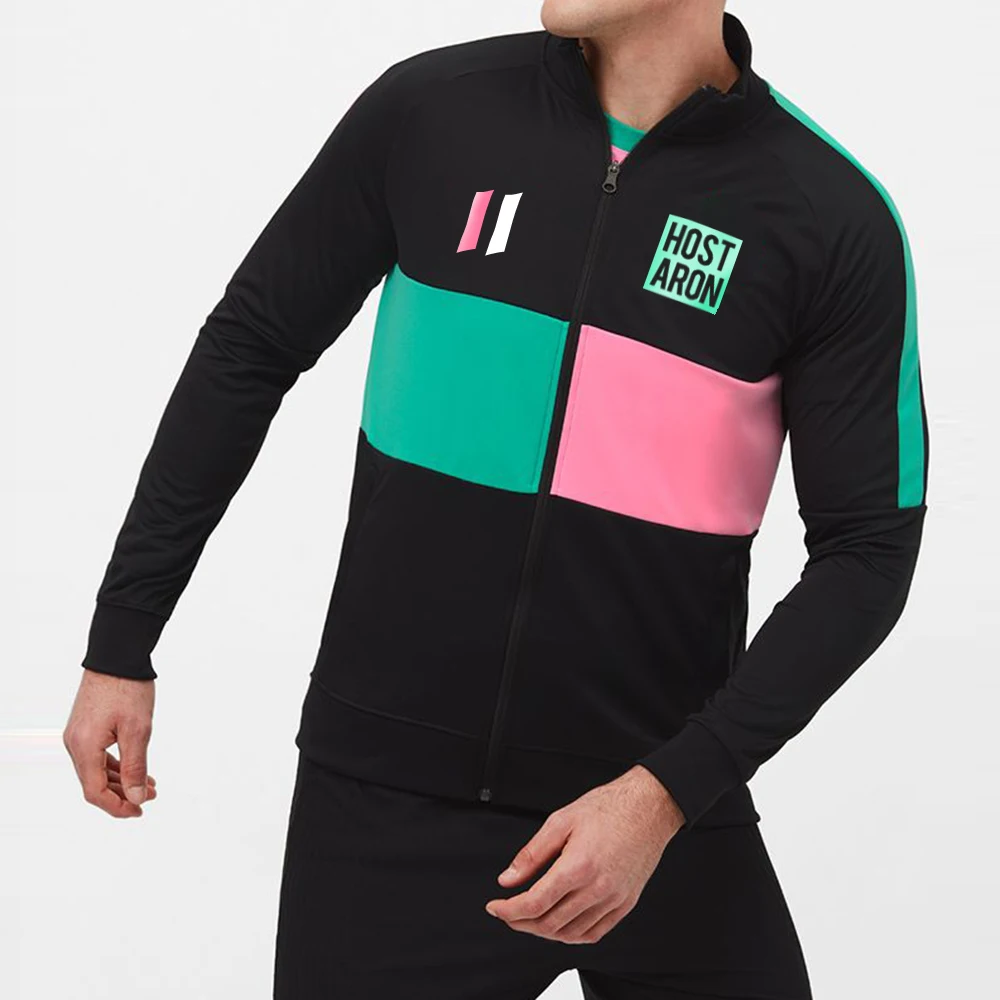 HOSTARON Men Sport Gym Sets Custom Tracksuit Sweat Pants High Quality Plain Hoodies Custom Logo Fitness Set Men Tracksuit