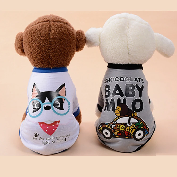 Manufacturer wholesale OEM multi-pattern cotton pet clothes dog tshirt