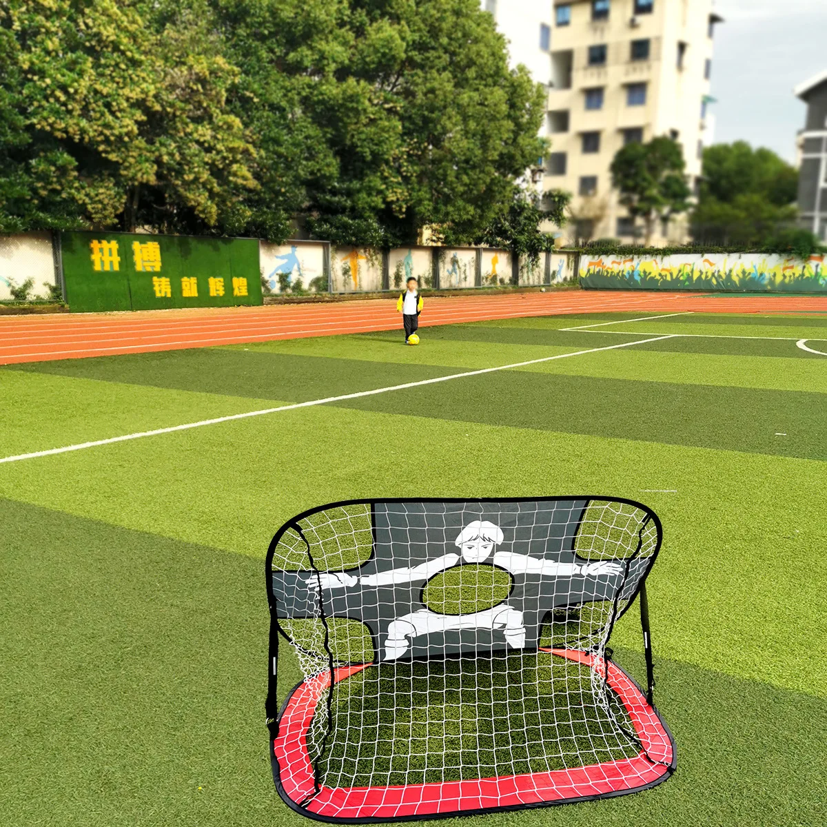 Pop Up Soccer Goals Target Portable Mini Football Goal 2-in-1 Pop Up Nets With Target Carry Bag For Kids Training