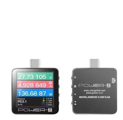 KM003C ChargerLAB POWER-Z USB PD3.1 Protocol PPS 50V 6A Range Dual Type-C USB Capacity Tester