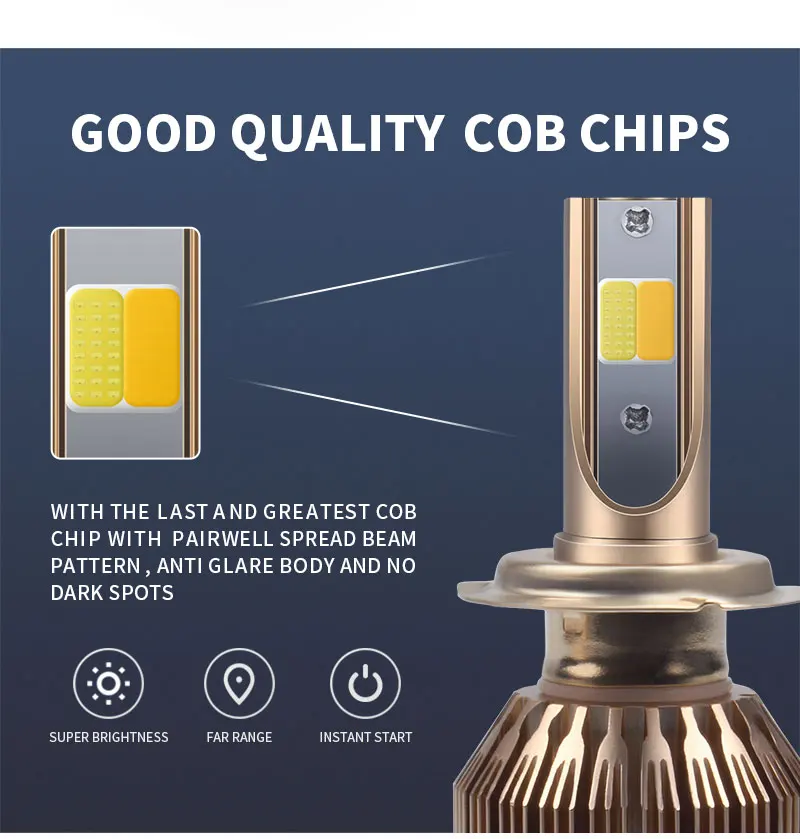 HAIZG C6 светодиодные фары автомобильное освещение 9005 9012 880 H1 H3 H7 H11 led H4 Автомобильные лампы 6000K