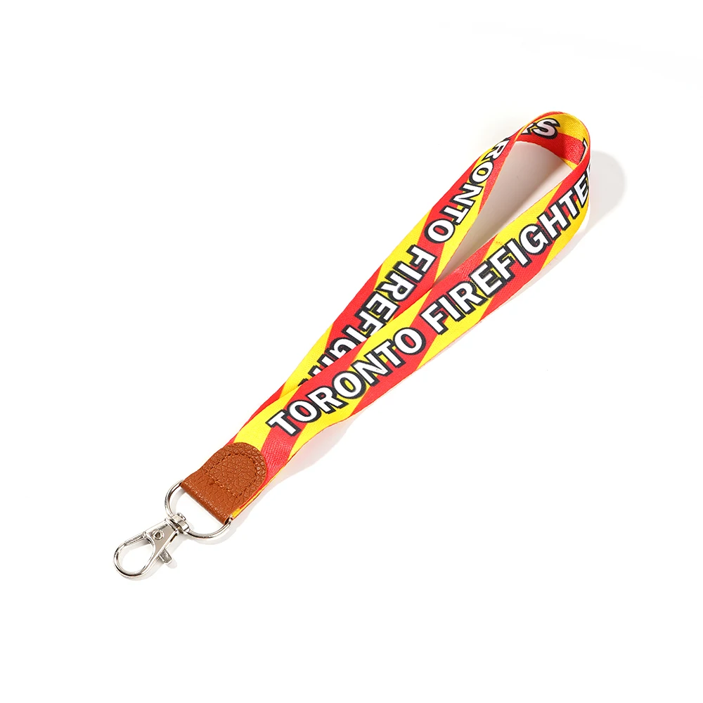 Multi color polyester lanyard OEM kids lanyard with clip plastic hook promotion sublimation polyester lanyard