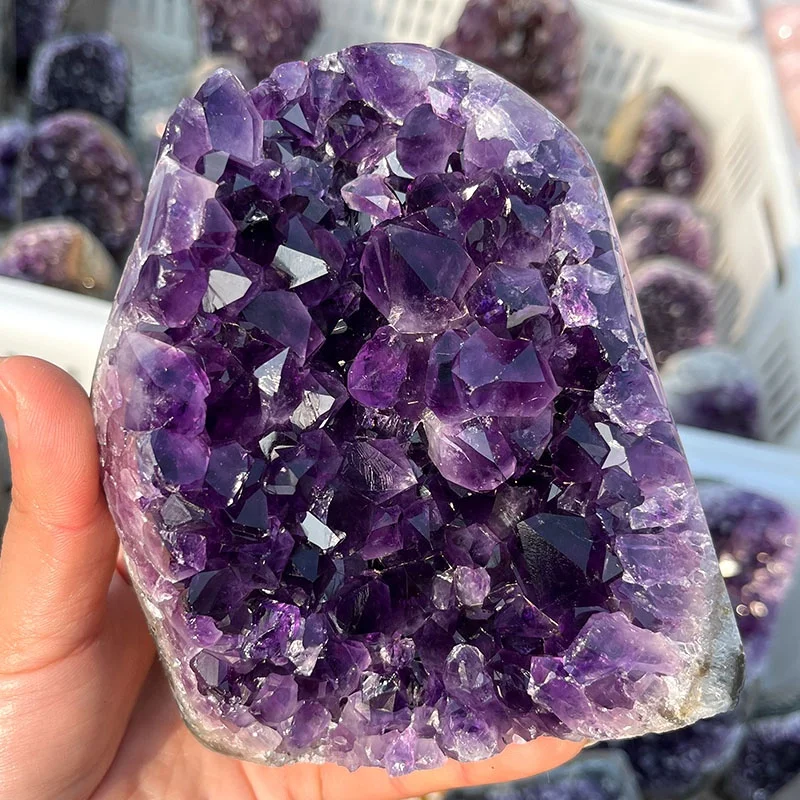 brazilian amethyst geode wholesaler Reiki Amethyst Geodes Crystals Healing stones Cluster For Home feng shui Decoration