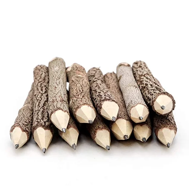 Pencil Wood of HB Graphite Wooden Tree Rustic Twig Pencils,Natural Branch Pencils for School Supplies, Stationery Gift