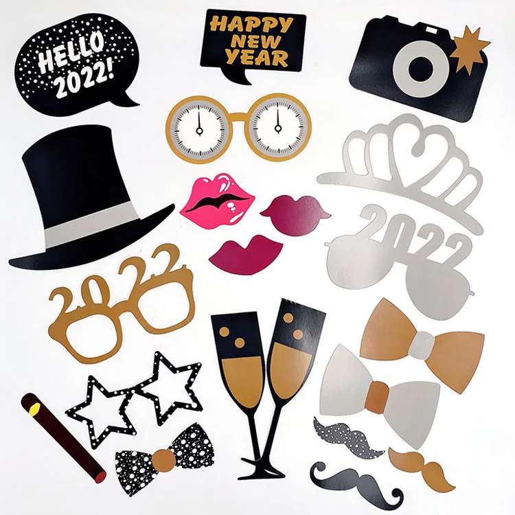 Оптовая продажа и принимаем индивидуальные заказы; 16pk NO-DIY требуется 2022 новый год селфи с блестками для студийной Фотокабины