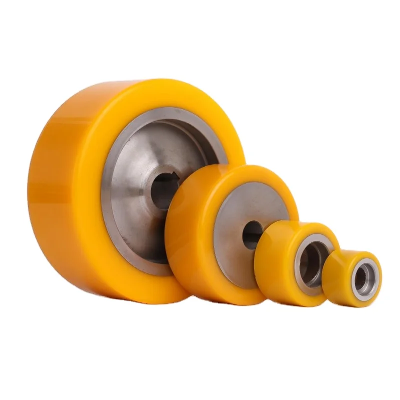 High Performance Load polyurethane Yellow PU Roller rubber Wheel