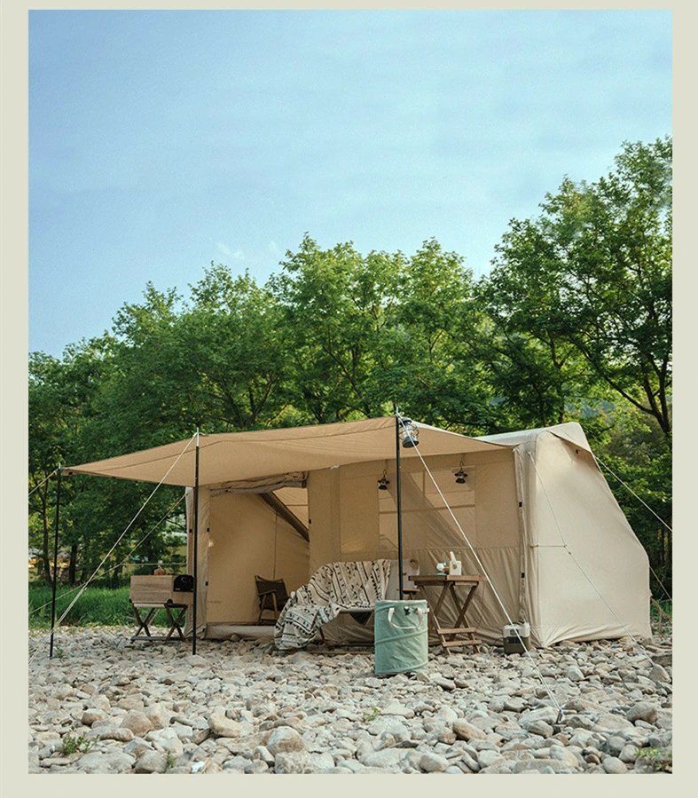 Роскошная семейная надувная палатка для кемпинга из хлопкового полотна Glamping