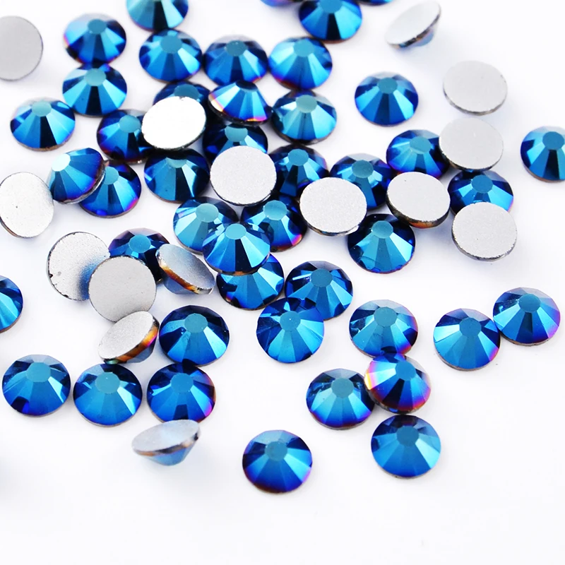 Высокое качество SS4-SS12 смеси супер блестящий дизайн ногтей стразы горячей фиксации, плоская задняя часть, горный хрусталь, камень для дизайна ногтей, с украшением в виде кристаллов