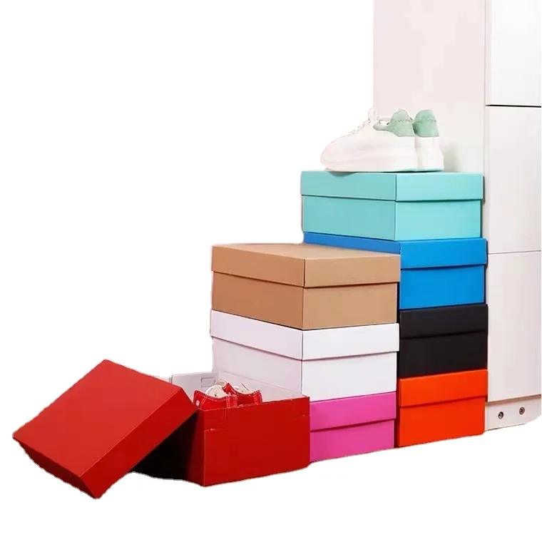 Luxury Logo Printed Paris Pink Lid And Base Packaging Gift Paper Hard Rigid Cardboard Long Boot Heel Shoe Box For Sneakers